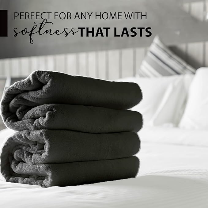 KAHAF COLLECTION 100% Cotton Bath Towels, 24x48 Pack of 6 Towels, Quick Dry, Highly Absorbent, Soft Feel Towel, Gym, Spa, Bathroom, Shower, Pool, Luxury Soft Towels (Grey, 24x48-6 Pack)