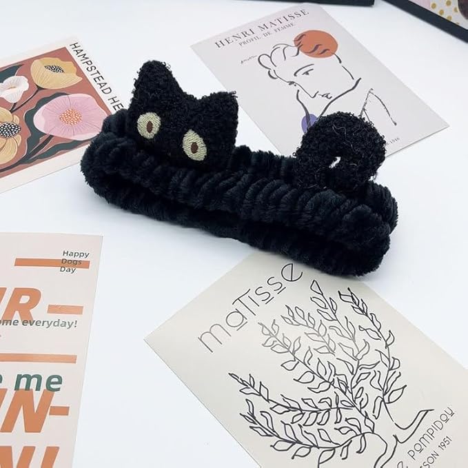 Funny Cat Headband for Women, Cute Animal Duck Frog Dinosaur Snail Kawaii Spa Headband Hair Accessories for Washing Face Shower Sports Beauty Skincare (Style 20)