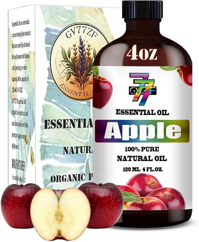 Fresh Apple Essential Oil - GV77ZF Fresh Apple Oils for Diffusers, Humidifiers, DIY Candles, Soap, Cleaning, Home, Office, Yoga, Massage, Gifts - 4 fl oz (120 ml)