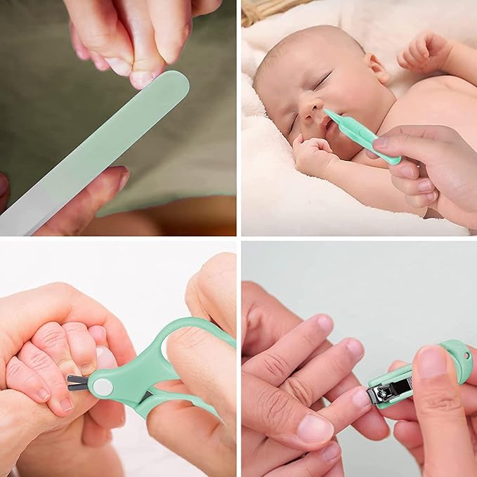 Qunlions life Baby Nail Trimmer Electric-19 in 1 Baby Nail Clippers Safe Baby Nail File Kit with Replacement Pads, Nail Clipper, Scissor, Tweezers, and Nail Files
