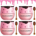 4 PCS Strawberry Lip Balm, Vitamin E Lip Masks Moisturizing Propolis Sleeping Lip Mask, Effective Reduces Lip Lines Prevention Dry and Cracked Lip Scrubs Exfoliator Smoothing Dry Lip Care