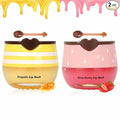 2 PCS Bee Lip Balm Lip Mask Honey Pot, Honey & Strawberry Lip Mask Propolis Moisturizing Lip Balm, Hydrating Prevention Dry & Cracked, Mothers Day Gifts, Teacher Appreciation Gifts, Party Favors