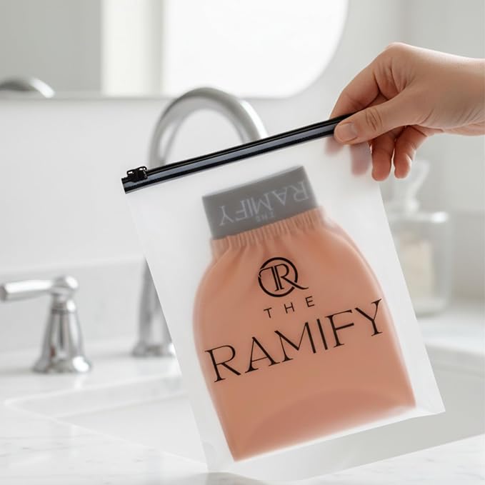 The RAMIFY Silk Exfoliating Gloves for Smooth Skin Natural Body Scrubber High Quality Turkish Bath Gloves Regeneration of Dead Skin Cells Handcrafted Turkish Kese (Salmon)