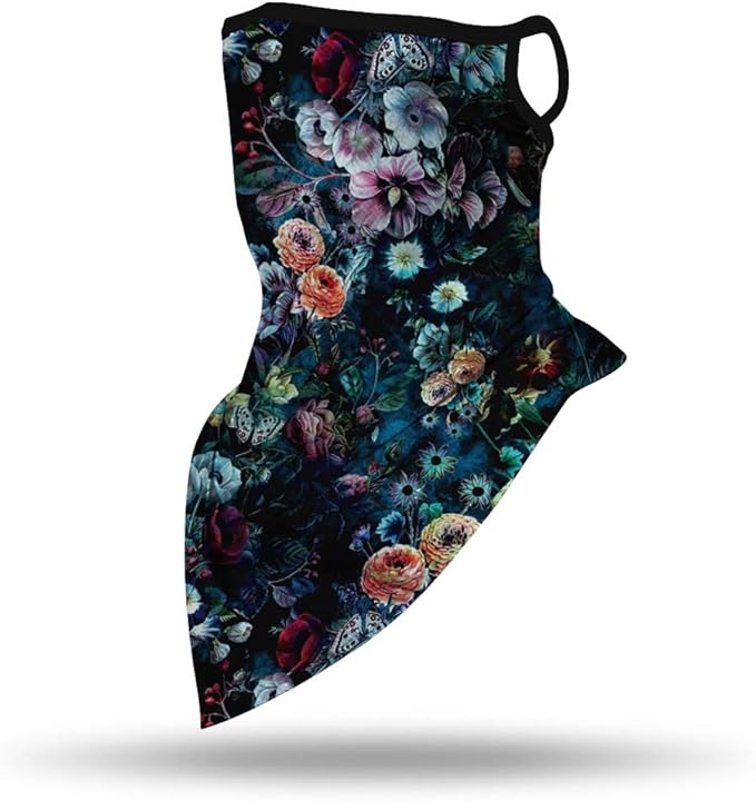 YAYOUREL Neck Gaiter Face Mask Bandanas for Men Women UV Face Scarf Cover Ear Loop Hole Facemask for Fishing Running Cycling