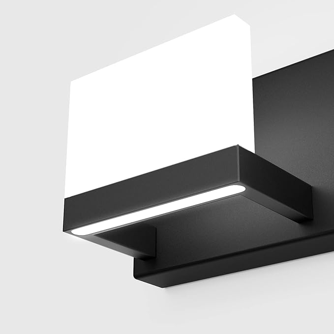 Tipace Black LED Vanity Lighting Fixture Modern 3 Lights Vanity Lights for Bathroom Black Bathroom Wall Light Fixtures 6000K