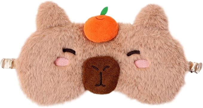 PERFECTSIGHT Cute Sleep Eye Masks (Orange Capybara)