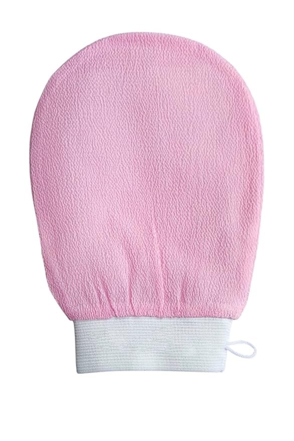 DEWYGLO Dewyglo Exfoliating Glove (Pink),Made with 100percent Viscose,a Biodegradable Fibre Exfoliating Body Glove is Reusable,Gentle and Suitable for Sensitive Skin