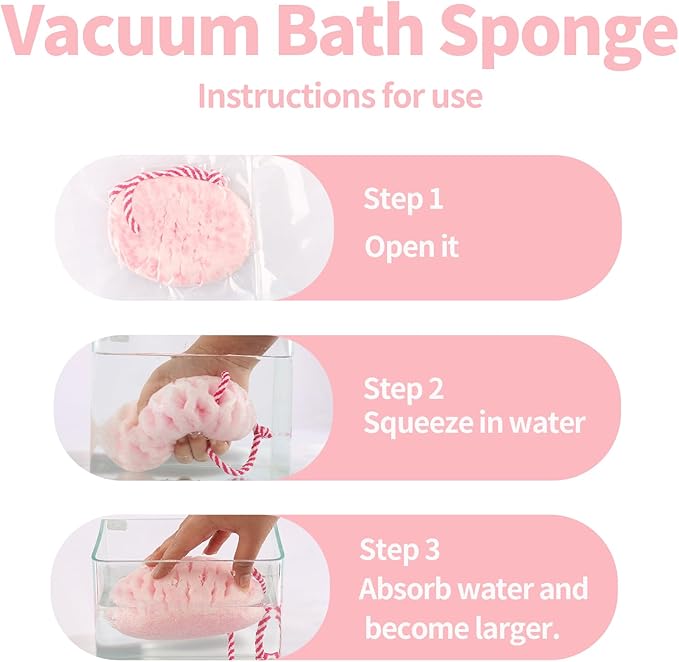 Bath Sponge for Kids Cute Loofah Sponge Reusable Body Sponge Exfoliating Bath Sponges for Women Children Soft Washing Shower Scrubber 2 Pcs