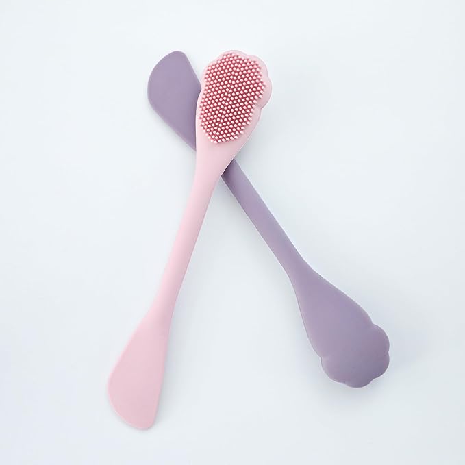 2 Pack Facial Cleansing Brush Set, 2-in-1 Cat Paw Silicone Face Scrubber. Used for Exfoliation, Massagem, Blackhead Removal, and Boby Lotion Application, Cleansing Skincare Tool