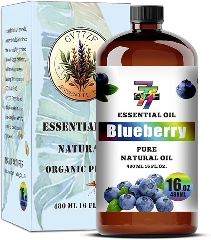 Blueberry Essential Oil - GV77ZF Blueberry Oils for Diffusers, Humidifiers, DIY Candles, Soap, Cleaning, Home, Office, Yoga, Massage, Gifts - 16 fl oz (480 ml)