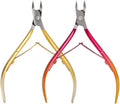 Cuticle Nippers Kit: Precision Nano-Coated Stainless Steel Cuticle Trimmer Remover for Fingernails and Toenails, Cutter for Manicure Pedicure, Nail Clippers Tools for Women (Gold+ Red 2PCS)