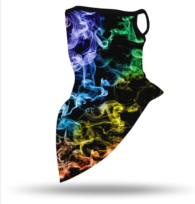 YAYOUREL Neck Gaiter Face Mask Bandanas for Men Women UV Face Scarf Cover Ear Loop Hole Facemask for Fishing Running Cycling