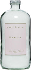 K. Hall Designs Peony Bath Salt Soak with Vitamin E, Peaceful Peony Scent with Watery Notes, Relaxing Bath Products for Women & Men, 32 oz