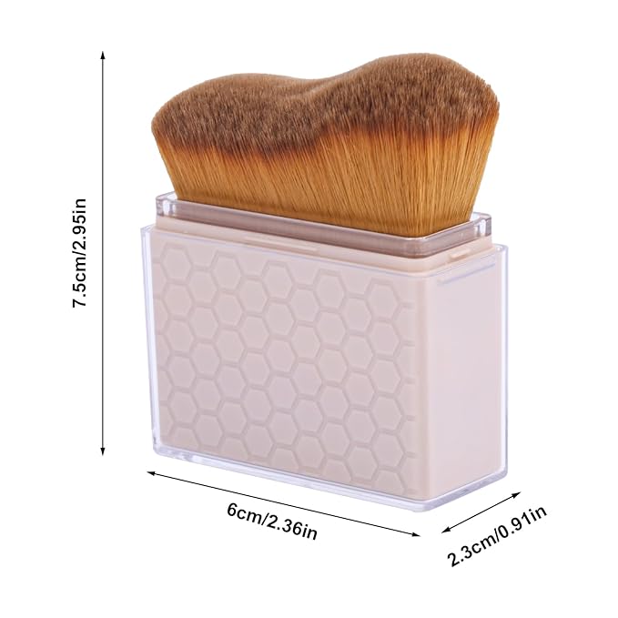 Retractable Self Tanning Brush with Cover, Self Tanner Kabuki Bronzer Makeup Applicator for Blending Tan Liquid Foundation Sunscreens Body Face Leg Arm (Coffee)