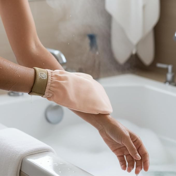 The Ramify Silk Exfoliating Gloves For Smooth Skin Natural Body Scrubber High Quality Turkish Bath Gloves Regeneration Of Dead Skin Cells Handcrafted Turkish Kese Beige