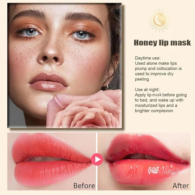 4PCS Bee Lip Balm Honey Pot, Fruit Moisturizing Propolis Lip Mask, Lip Mask Overnight Propolis Moisturizing Lip Balm Hydrating Prevention Dry and Crack Lip Scrubs Exfoliator Lip Care Products