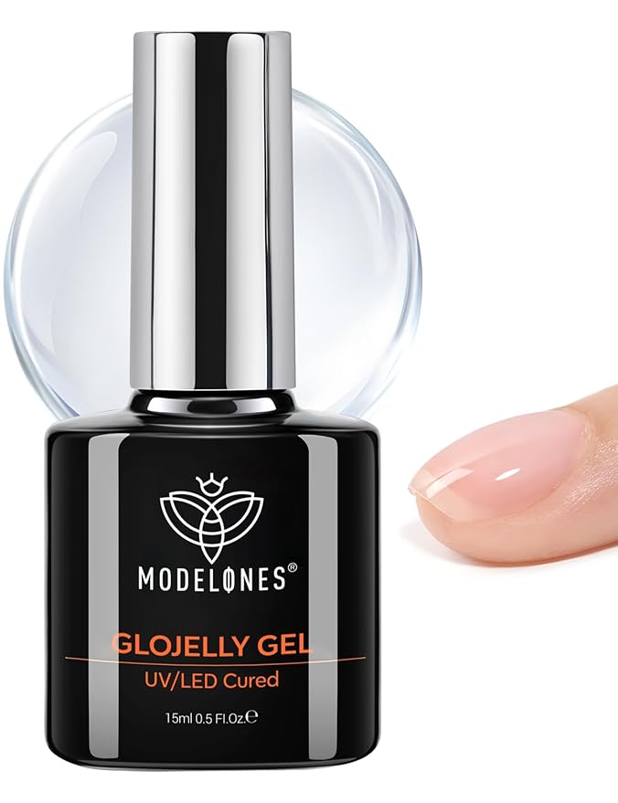 modelones Builder and Gel Top Coat, 15 ML No Wipe Clear Gel Nail Polish Chrome Bond Ultra Gloss for Cat Eye Apex Building Nails Strengthener Extension Long Last Soak Off U V Manicure Gift for Women