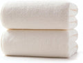 Lumimi Towels 2 Piece Soft Microfiber Bath Towel Set Salon Gym Yoga Travel Super Absorbent Lightweight Quick Dry and Durable, 55" L x 27" W, 2 Pack Cream White