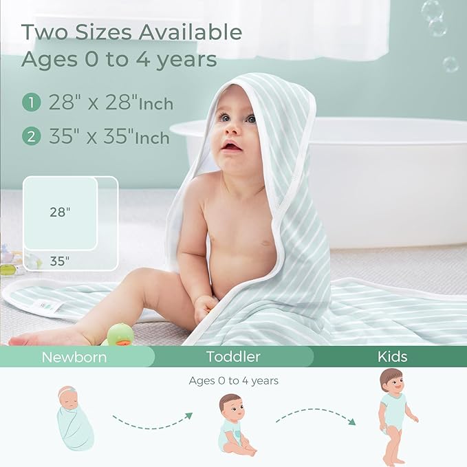 Momcozy Baby Towel with Hooded - Ultra Soft & Absorbent Large Bath Towel Set for Comfort & Gentle on Baby's Skin - Shower Gift & Bath Essential & Baby Registry Search for Newborn,Infant,Toddler,Kids