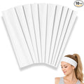 Styla Hair Headbands for Women Stretch Fashion Head Bands 10 Pack Non-Slip Head Wraps Great for Spa, Sports, Yoga, Pilates, Running, Gym Headband, Workouts (White)
