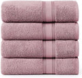 LANE LINEN 100% Cotton Large Bath Towels Set of 4 (30"x60") - Zero Twist, Mercerized Cotton Bathroom Towel 4 Pack - Quick Dry, Soft & Absorbent Large Towels Set - Oeko Tex Certified - Wishful Mauve by LaneLinen