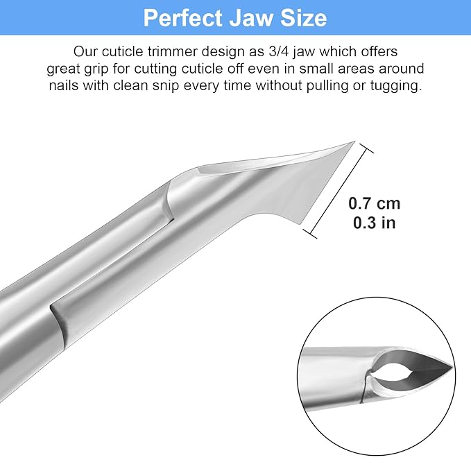 CGBE Cuticle Trimmer, Professional Cuticle Nippers Remover Tools, Non-slip Silicone Handle Cuticle Cutter Remover, Pedicure Manicure Tools for Fingernails and Toenails (White)