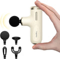 HEYCHY Super Mini Massage Gun Deep Tissue, Handheld Percussion Muscle Massager with Adjustable Amplitude, Portable & Quiet for Home, Gym & Travel, Pearl White