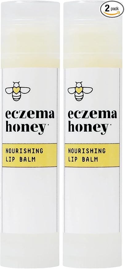 ECZEMA HONEY Nourishing Lip Balm - Organic Chapstick for Sensitive Skin - Daily Lip Moisturizer for Very Dry Lips - Mango Butter & Honey Lip Balm - Natural Lip Care Products (1 Ct) (Pack of 2)