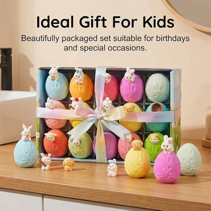 12-Piece Bath Bomb Gift Set for Kids, Bath Bombs for Kids with Surprise Inside, 12 Pack Kid Bath Bombs Gift Set, Organic Colorful Bubble Bath Fizzy Ball, Fun Educational Toy Fizzy (#G(15PC))