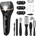 Electric Callus Remover for Feet with 3 Rollers, Waterproof Electric Foot Callus Remover, Rechargeable Portable Foot Scrubber, Professional Pedicure Tools, Foot Care for Dry/Dead Skin, 2 Speed, Black