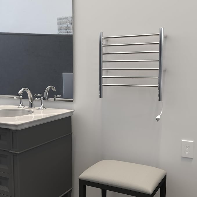 Amba RWHS-SP Radiant Small Hardwired Plug-in Combo 7 Bar Towel Warmer in Polished