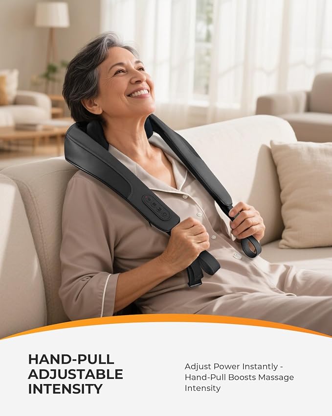 CooCoCo Cordless Neck Massager with Heat, Mother day ideas for Women Mom,Upgraded Dual Heating Area Shiatsu Back Massager for Pain Relief Deep Tissue, Hand-Free, Shoulder Massager for Neck Pain Relief