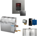 Mr Steam MS 10kW (10000W) Steam Shower Generator Package w/square iTempo Control in Satin Steel