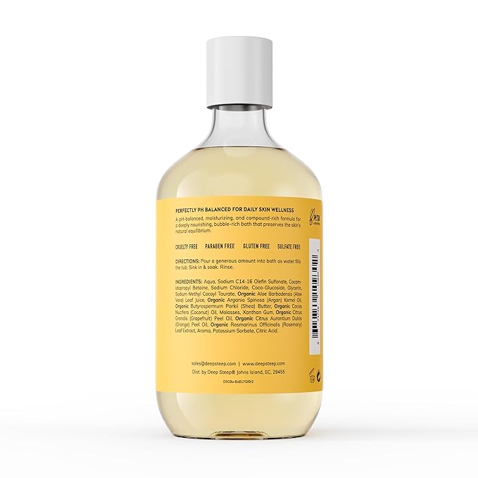 Deep Steep Bubble Bath, Grapefruit Bergamot 17 oz (Pack of 2) – Hypoallergenic, Clinically Tested Soothing Soak with Shea Butter & Argan Oil – Sulfate-Free