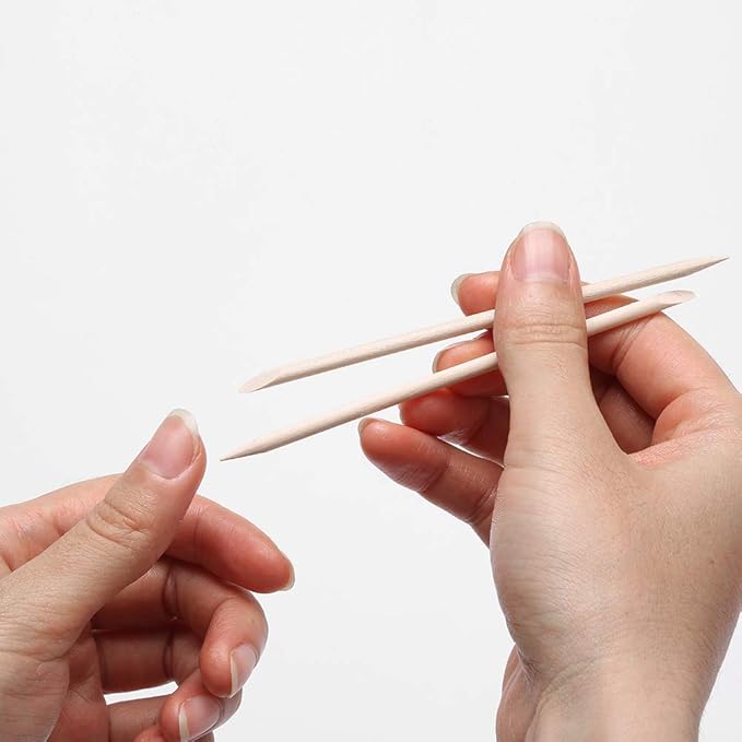 100 Pcs Orange Wood Nail Sticks Double Sided Multi Functional Cuticle Pusher Manicure Pedicure Tool for Manicure Pedicure