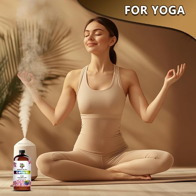 Lotus Essential Oil - GV77ZF Lotus Oils for Diffusers, Humidifiers, DIY Candles, Soap, Cleaning, Home, Office, Yoga, Massage, Gifts - 16 fl oz (480 ml)
