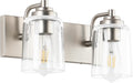 SOLFART Brushed Nickel Bathroom Light Fixture Vanity Lighting Fixtures Over Mirror 2 Light Bathroom Vanity Light Nickel Wall Light