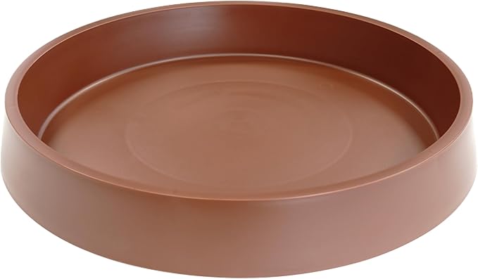 Plant Saucer Tray for Ceramic Plastic Pots, 20 inch Plant Saucers for Indoors, Pot Saucers Trays, Bird Bath Bowls, Flower Planter Water Drip Trays for Pots Base (20", Brown)