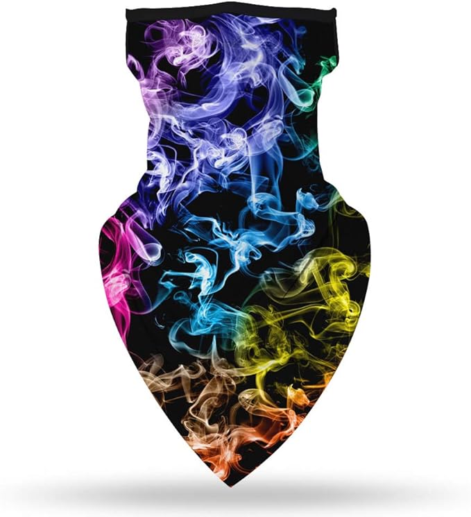 YAYOUREL Neck Gaiter Face Mask Bandanas for Men Women UV Face Scarf Cover Ear Loop Hole Facemask for Fishing Running Cycling