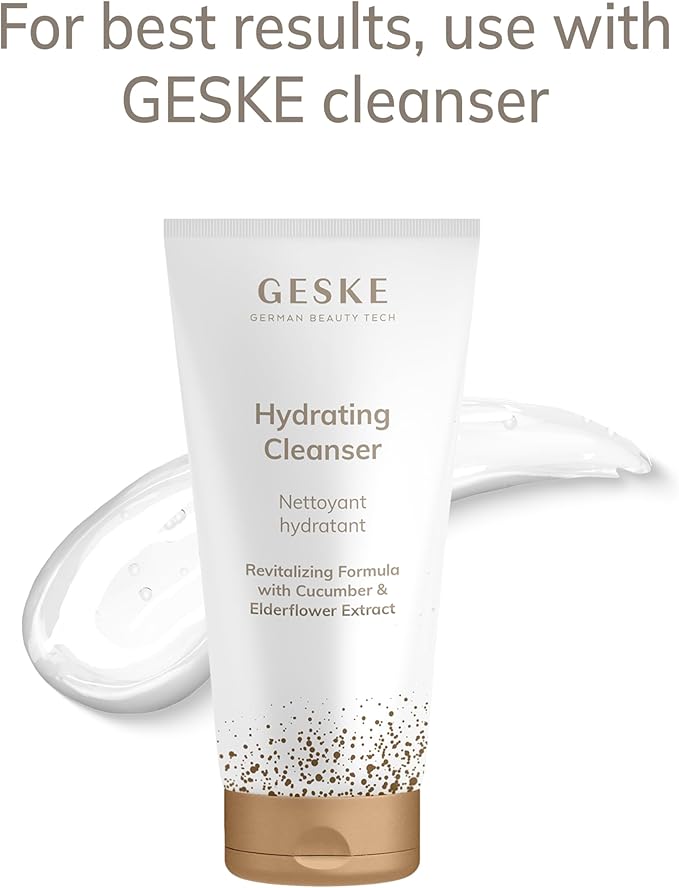 GESKE SmartAppGuided™ Facial Brush | 4 in 1 | Professional Facial Cleansing Brush | Skin Cleansing Silicone Facial Brush | Routine Skincare | Gentle Cleansing | Facial Cleanser
