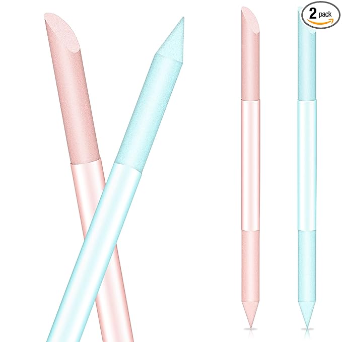 Glass Cuticle Pusher Set of 2 Cuticle Remover Tool Nail Cuticle Trimmer Double Sided Glass Manicure Stick Angled Cuticle Filing Pusher