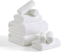 8 Piece Bath Towel Set-2 Oversized Bath Sheets(35"x70"),2 Hand Towels,4 Washcloths-Extra Large Microfiber Towel Sets,Less Lint Highly Absorbent & Quick Dry Bath Towels for Bathroom Gym Pool,White