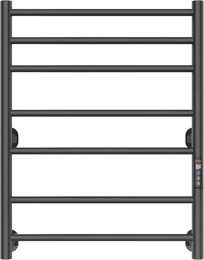 Foldable Heated Towel Rack, Dual-Zone Electric Towel Warmer Rack with Timer, GFCI Plug-in or Hardwired, Wall-Mounted, Drill-Free Installation, Twilight Grey, CA3-700X550-Standard-TG