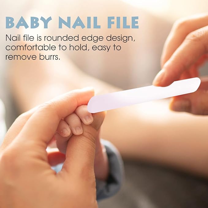 Baby Nail Clippers Set with Cute Case, Infant Fingernail and Toenail File Kit for Newborn Manicure and Pedicure, New Mom Grooming Gift