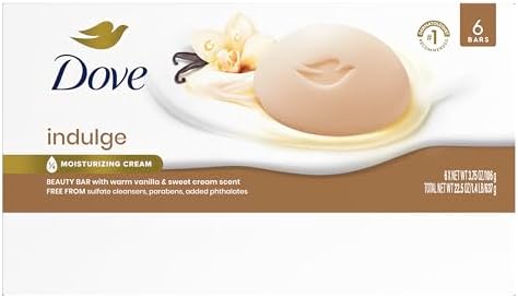 Dove Indulge Beauty Bar Soap, Warm Vanilla & Sweet Cream, 6 Count 3.75 oz - Image 2