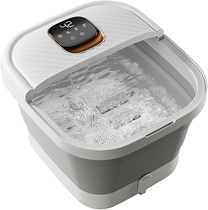 Collapsible Foot Spa with Heat, Foldable Foot Bath Massager with Temperature Control Touchscreen, Foot Massage Rollers, Pedicure Spa for Home, Office, Relaxation, Gift for Men & Women