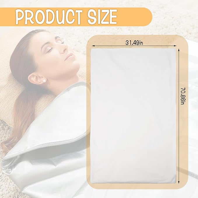 31"x71" Sauna Blanket Insert 2 Pack Machine Washable Blanket Towel Insert Super Absorbent Towel for Infrared Sauna Blankets (2, White)