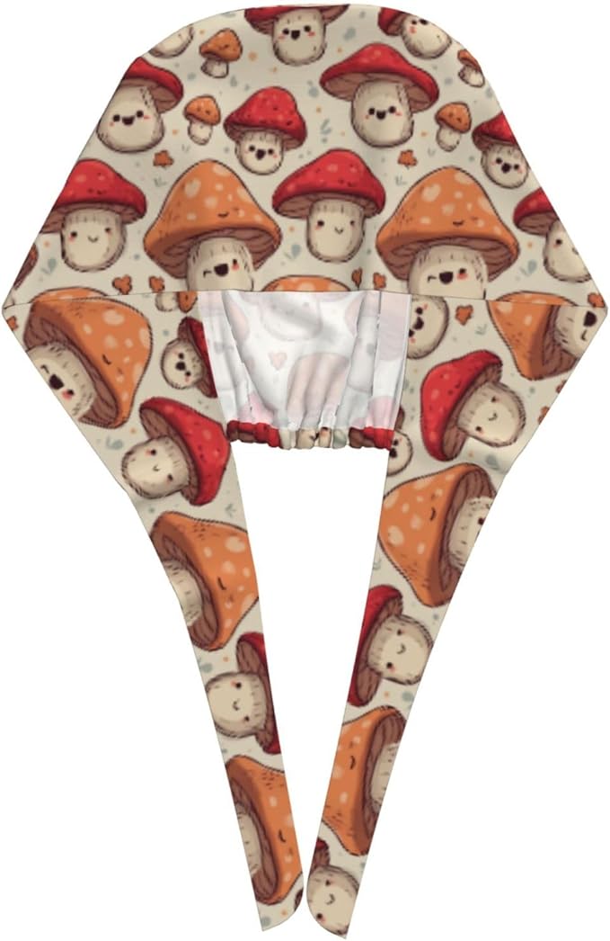 Alligator Ice Cream Working Cap, Scrub Cap with Sweatband, Adjustable Tie Back Hat Breathable Headgear for Women/Men