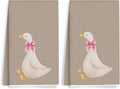 2PCS Cute Goose Gifts Kitchen Towels, Goose Decorative Waffle Weave Dish Tea Hand Towels for Bathroom & Kitchen Deco, Housewarming Farmhouse Gifts for Women Friend