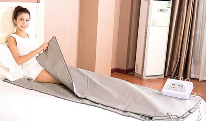 Elitzia Portable Far Infrared Sauna Blanket for Home Dual-Zone Heating Remote Control 95-176°F Adjustable Waterproof & Easy Clean Oxford Fabric Overheat Protection 70.9"x31.5" Pink
